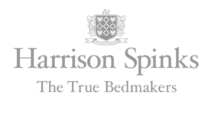 Logo Harrison Spinks, fabricant britannique de lits et matelas de luxe, avec le slogan The True Bedmakers