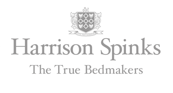 Logo Harrison Spinks, fabricant britannique de lits et matelas de luxe, avec le slogan The True Bedmakers